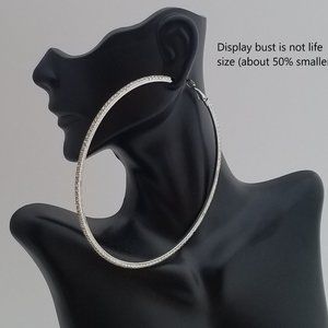 Thalia Sodi 4" Rhinestone HOOP EARRINGS MSRP $24